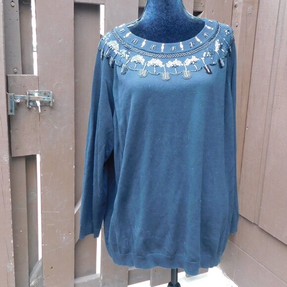 RSVP By Talbots 3X Beaded Embellished Super Soft Sweater NWT NEW $149 - Picture 2 of 5